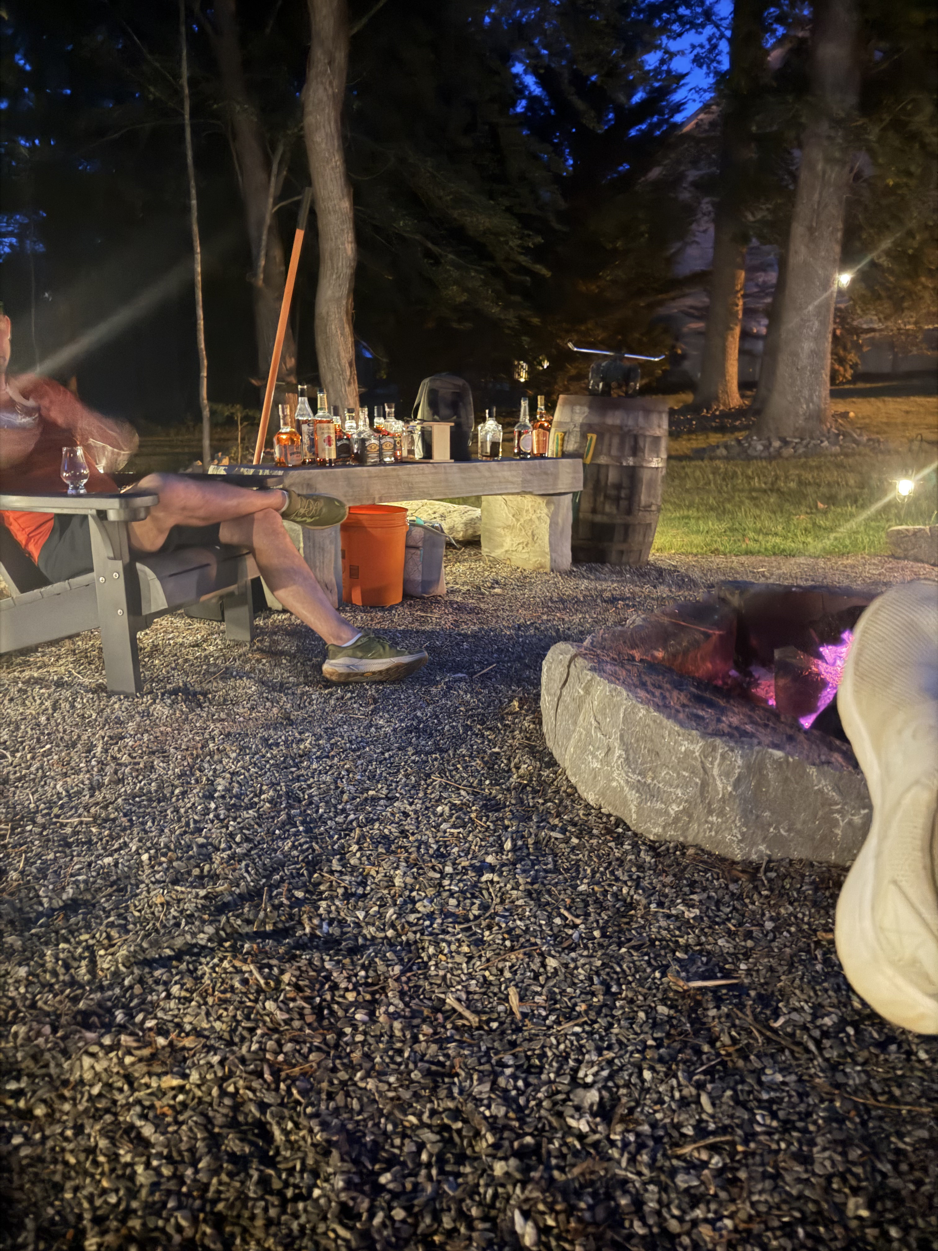 Bourbon pours and tasting glasses at a Dudes Drinking Bourbon fire pit night (photo 7)