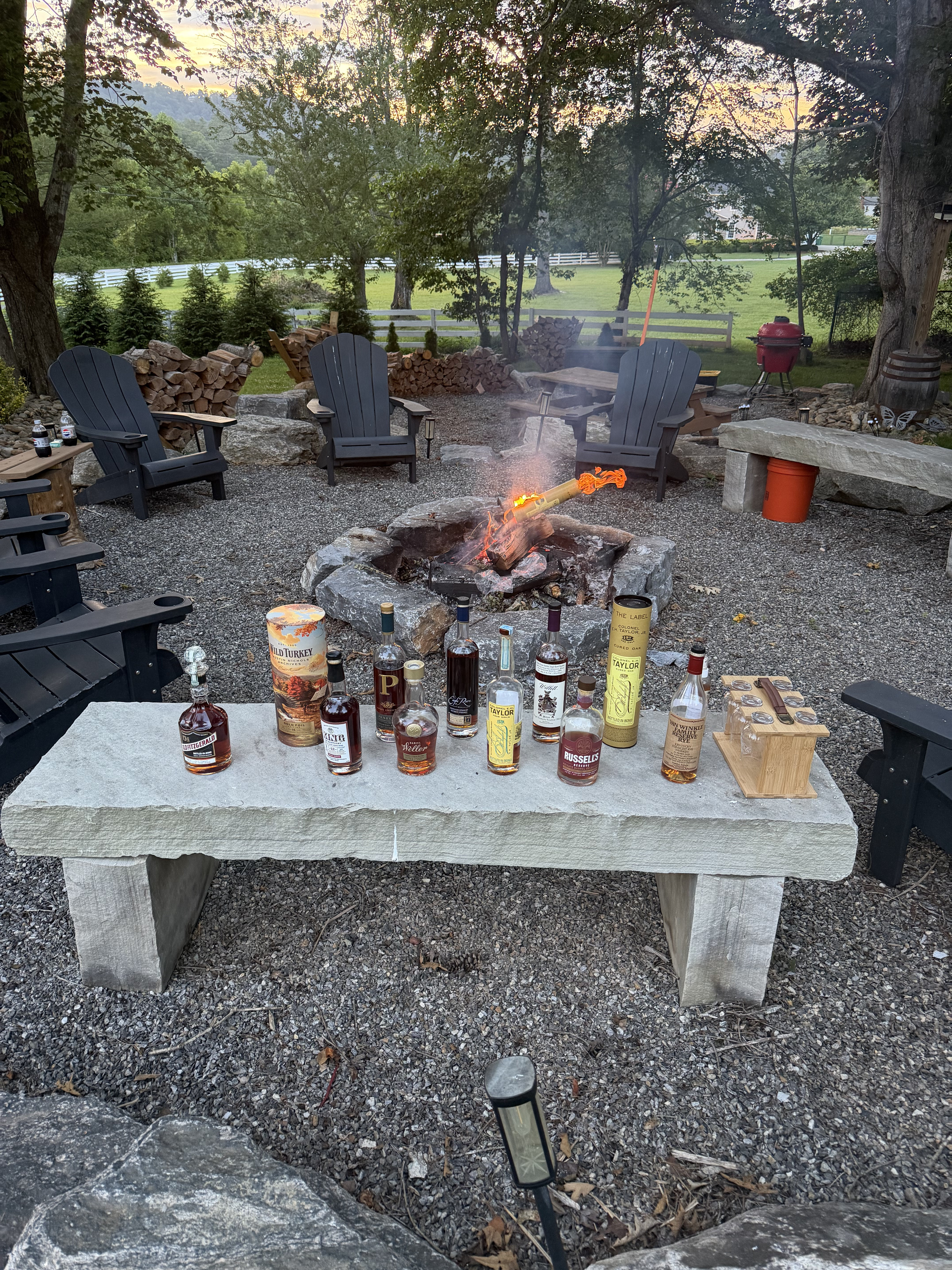 Firepit Favorite: Bourbon pours and tasting glasses at a Dudes Drinking Bourbon fire pit night (photo 10)