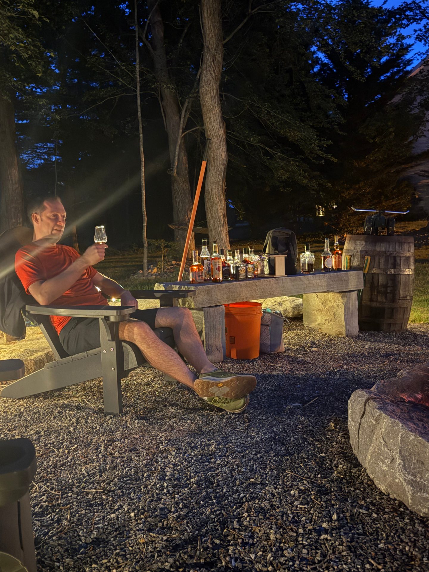 The Dudes Drinking Bourbon crew around the fire pit (photo 10)
