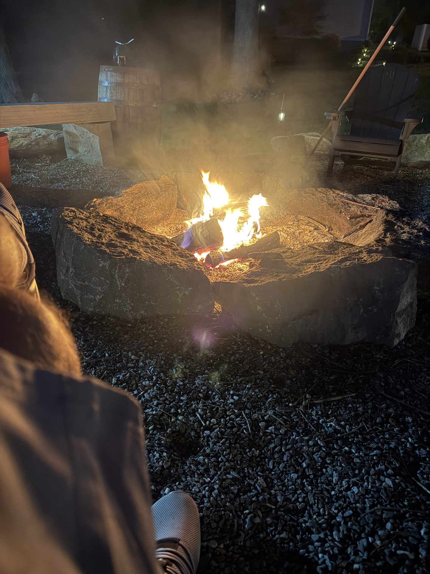 The Dudes Drinking Bourbon crew around the fire pit (photo 6)
